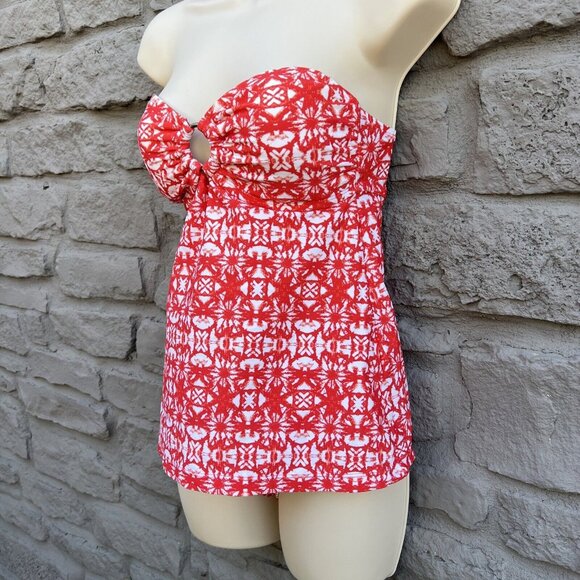 Converse One Star Orange Two Piece Swim Suit Bikini Set Strapless Ring Medium M - Picture 9 of 9